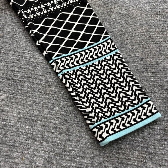 Kaari Blue Dress Womens XS Black White Geometric Button Accents Tribal Preppy - Picture 6 of 15